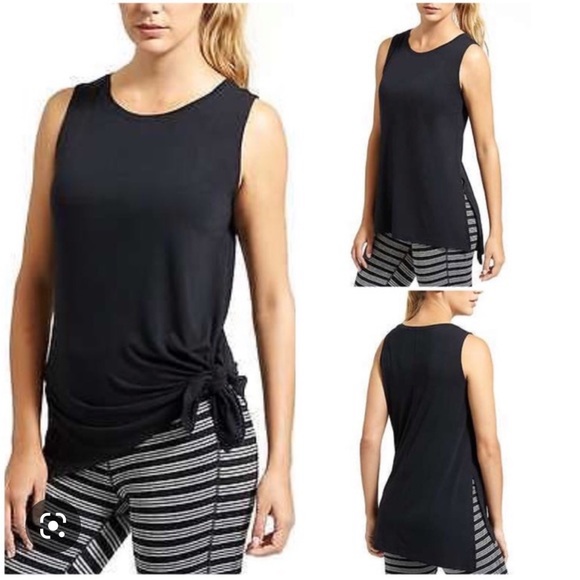 Athleta Drape Side Split Sleeveless Tunic Tank Top Heather Gray Style 591361 🩶 - Picture 2 of 13